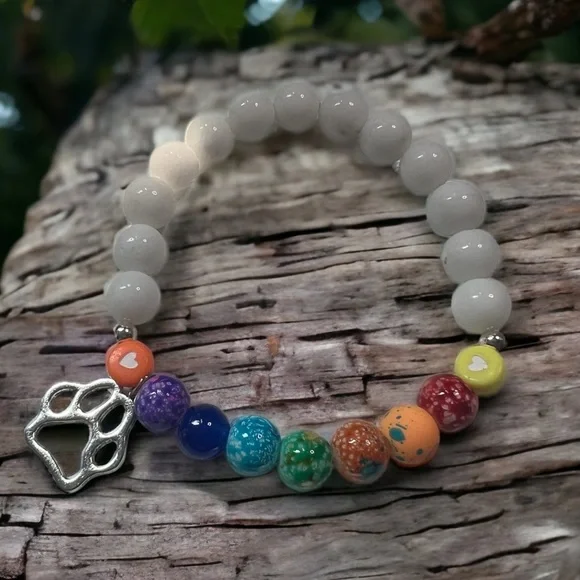 Rainbow 🌈 Bridge paw 🐾 Bracelet - Picture 2 of 2